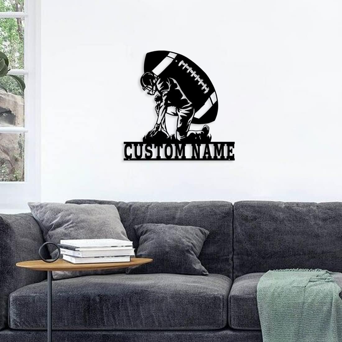 Personalized Name 7 Colors Football lamp Custom Wall Art Night Light LED Name Sign Gift for Boys Men Girls Football Lover