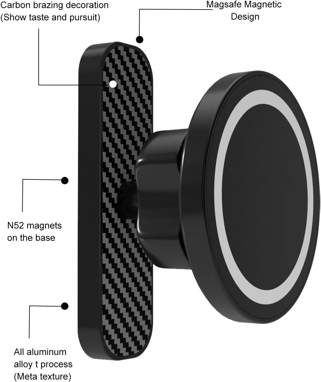 Magnetic Golf Cart Phone Holder - N52 Super Strong Magnet, 360 ° Rotatable, Anti Shake Design, Compatible with iPhone 17 Pro Max/Galaxy, Suitable for Club Cars/Gyms/Yamaha, Trucks, EZGO