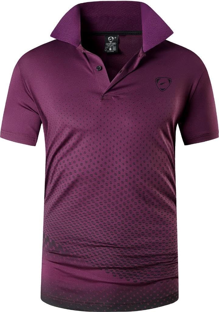 jeansian Men's Sport Outdoor Quick Dry Fit Short Sleeves Polo Tee Shirt Tshirt T-Shirt Tops Golf Tennis Bowling LSL195