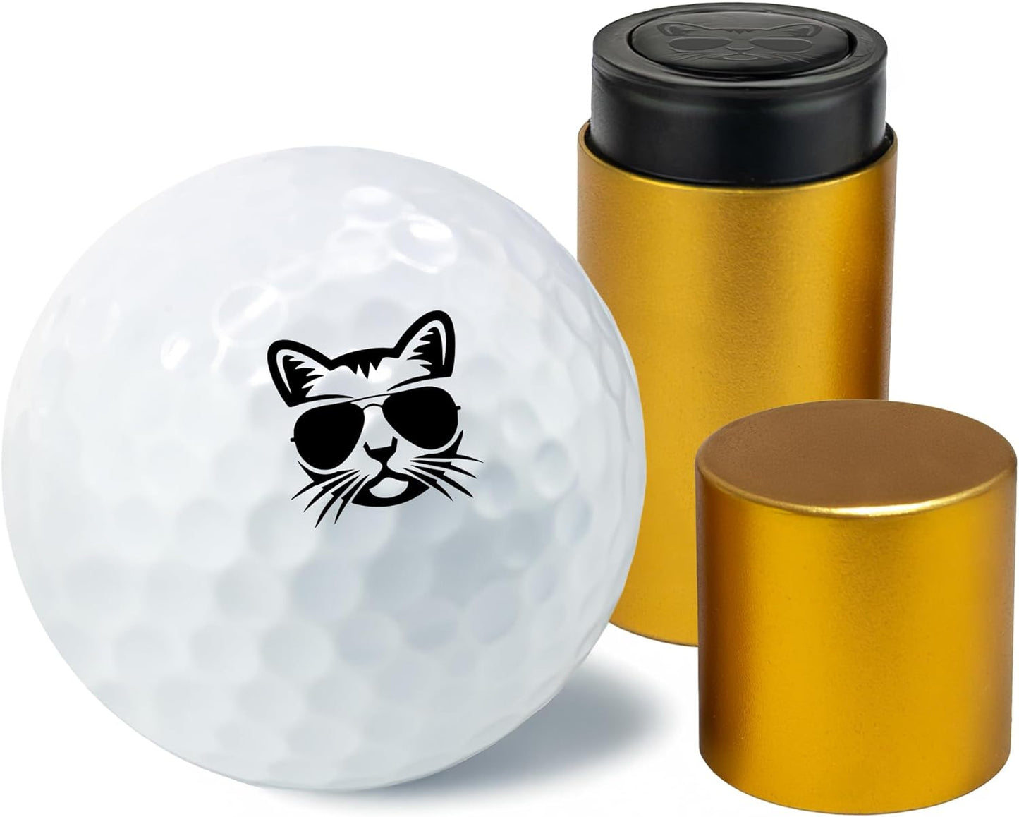 Golf Ball Marker Stamp with TiteSeal™ Technology - Cat - Many Designs to Choose - Black