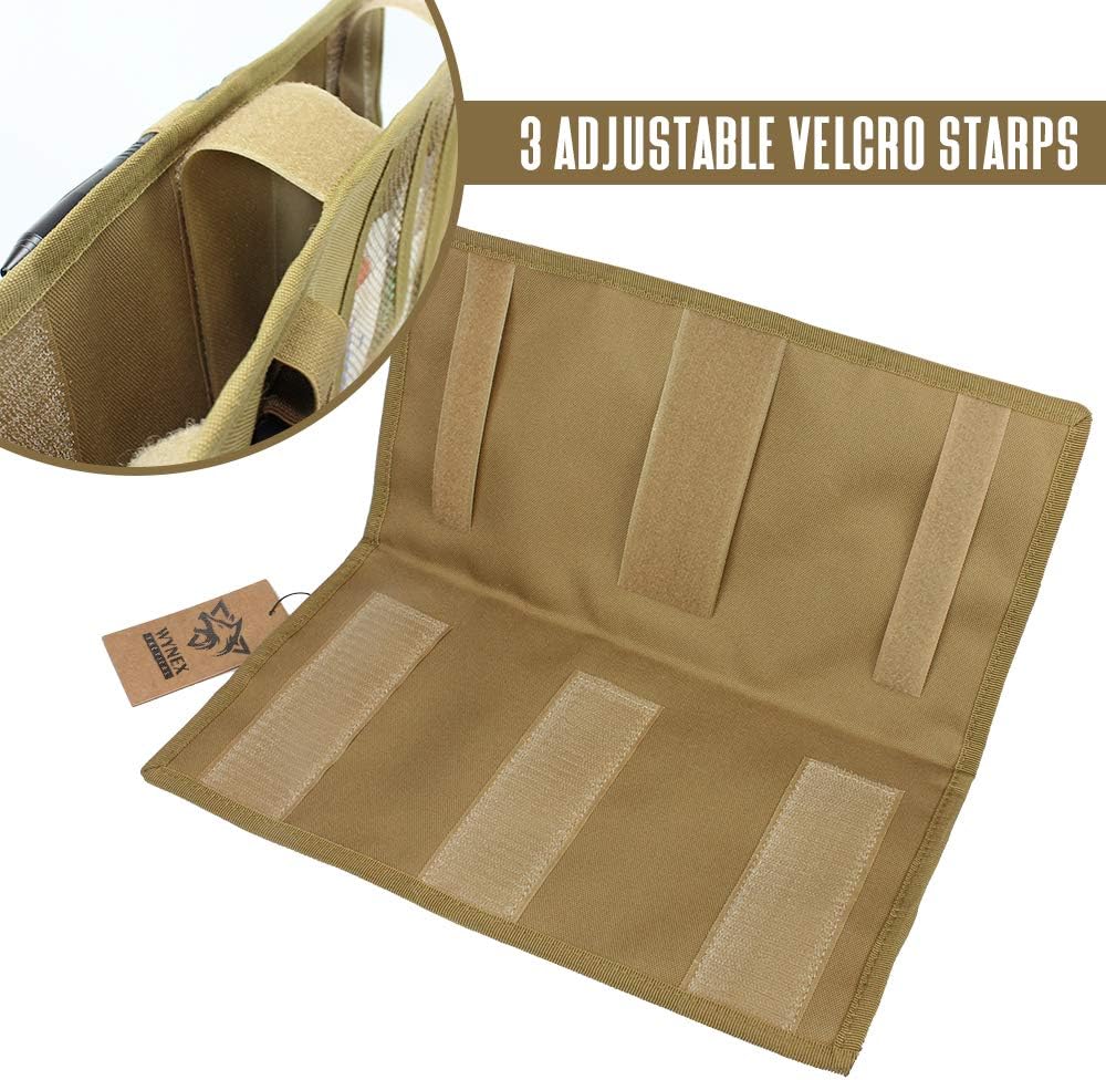 WYNEX Car Sun Visor Organizer with Double-Sided Folding MOLLE Panel, Vehicle Sun Visor Storage for Essentials & Tactical Gear, Compatible with Cars, Pickup Trucks, Vans, SUVs