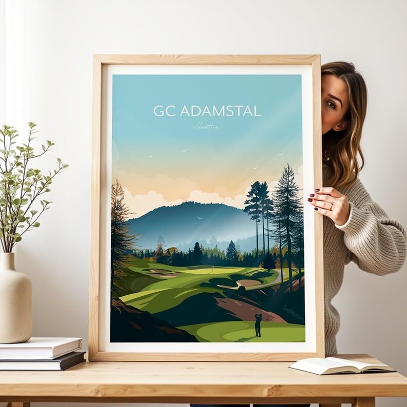 Nationcog Adamstal Golf Print - Austria - European Golf Course, GC Adamstal Golf Course Poster, Austria Golf Art, Mountain Golf Landscape, Scenic Golf Course Print (Unframed) (24x36)