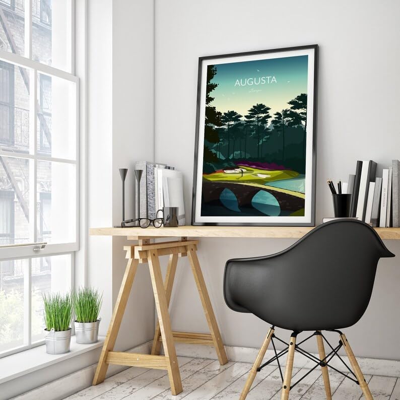 Golf Gift - Augusta Masters Golf Print - 12th Hole Amen Corner, Augusta National Golf Poster, Georgia Golf Course Art, Masters Tournament Print (Unframed) (11x14)