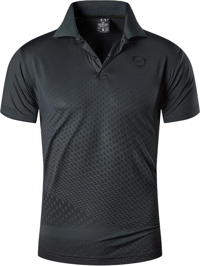 jeansian Men's Sport Outdoor Quick Dry Fit Short Sleeves Polo Tee Shirt Tshirt T-Shirt Tops Golf Tennis Bowling LSL195