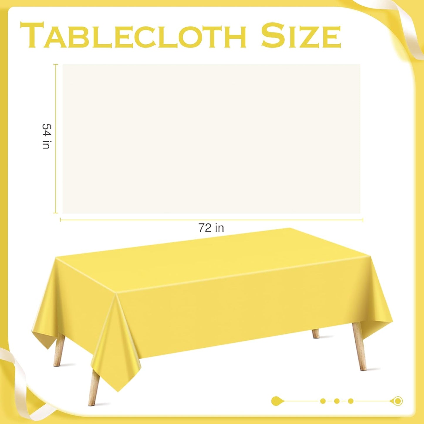 6 Pieces Pastel Series Rectangle Tablecloth, 54x72 Solid Color Waterproof & Spillproof Disposable Plastic Table Cover, Durable Party Tablecloth for Dining, Buffet, Picnic, Outdoor Events