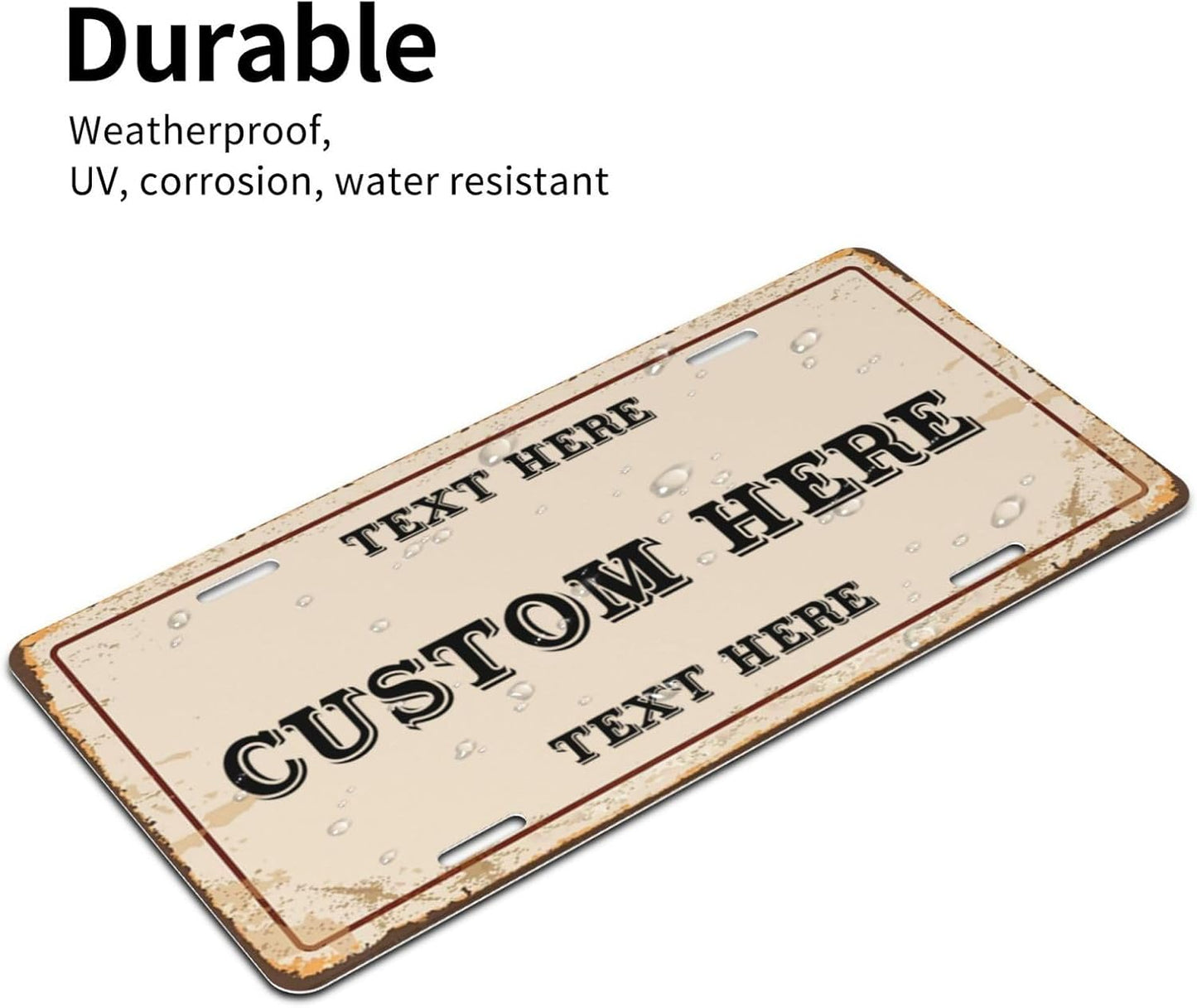 Custom Personalized Text Image Photo Design Customized Tag Aluminum License Plates for Front of Car 6x12 Inch-14