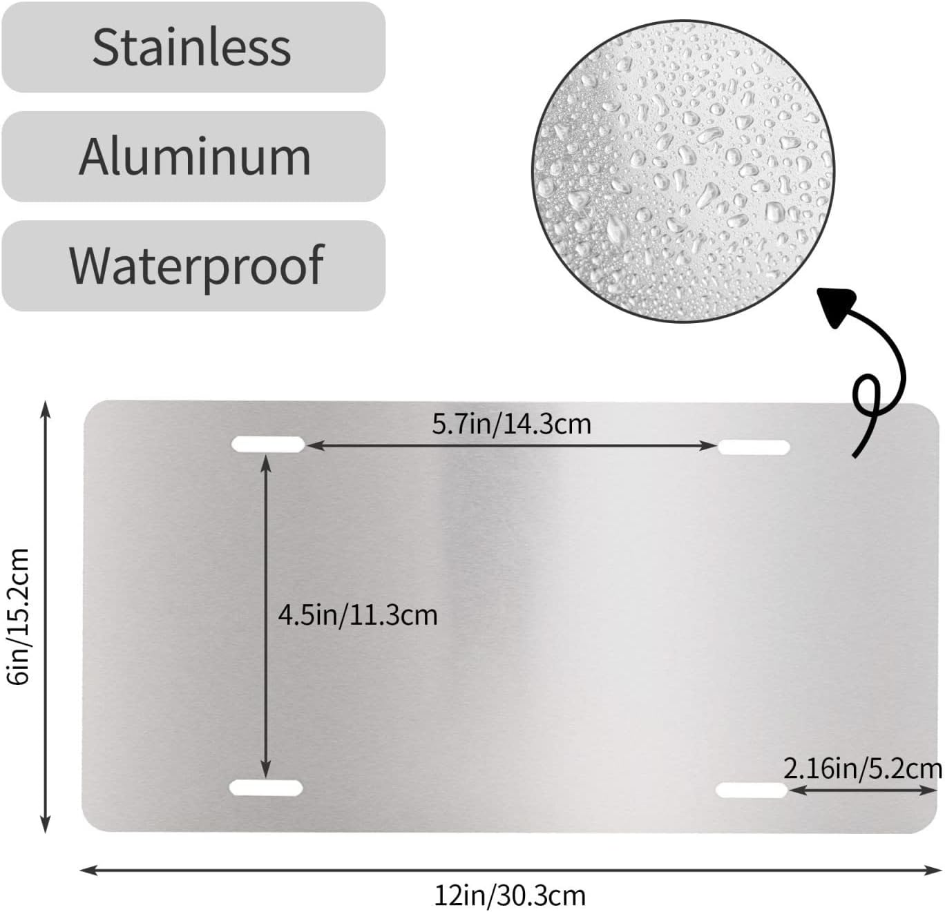Custom License Plate 4x2/7x4/12x6 Inch Personalized Front License Plate Novelty Customized Car Tags Plates for Front of The Car,12"x6",Style 3
