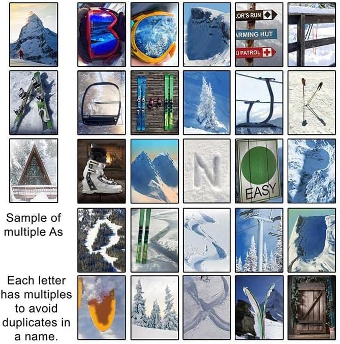 Personal-Prints SKIING Personalized Name Art Gift | Customized for the Ski Instructor, Avid Skiier, or Team | Unique Ski Slope and Equipment Photo Canvas Wall Art Décor (16"x32" Float Framed Canvas)