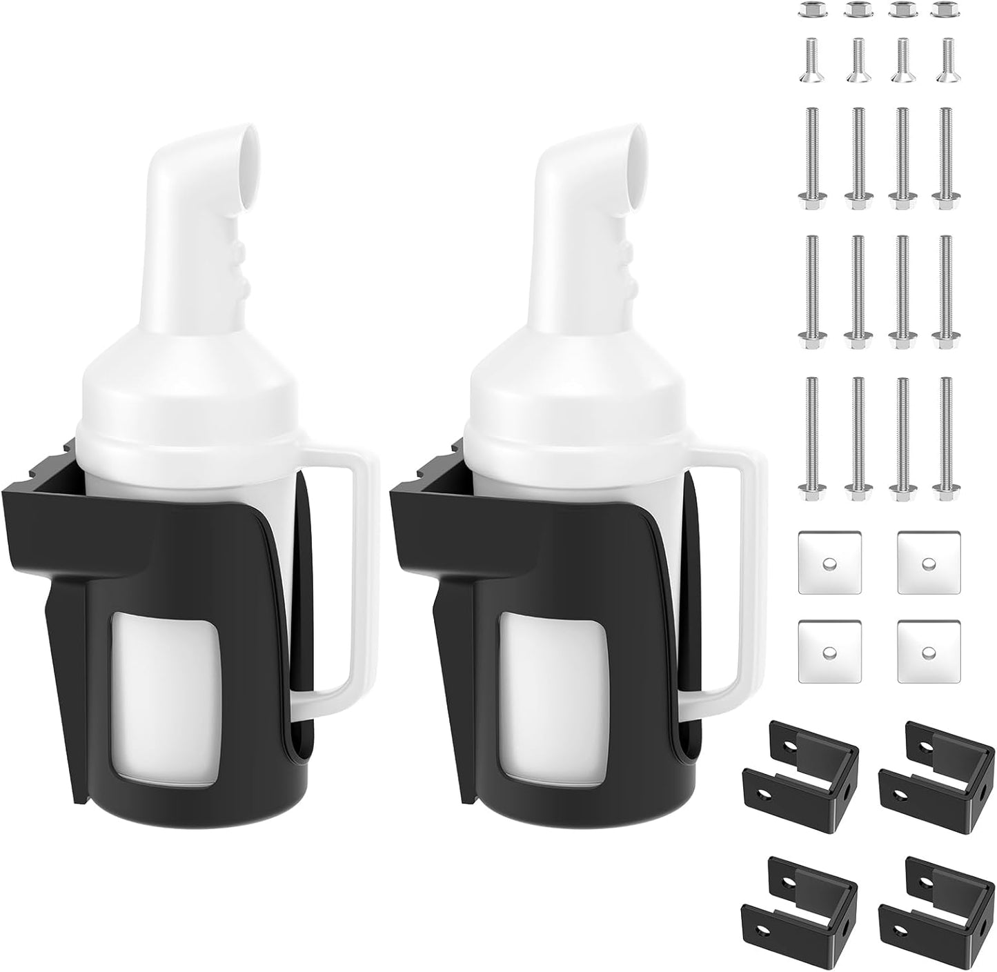 Panglong Universal Golf Cart Sand Bottle with Handle 2PC, Dual Installation Options No-Drilling/Drill Divot Filler Sand Bottle-35oz ABS, Suitable for Yamaha, Club Car, EZGO Models
