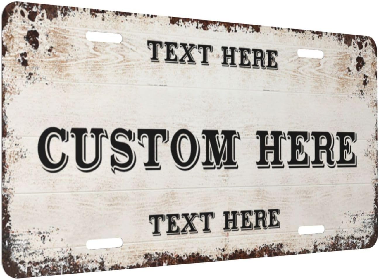 Custom Personalized Text Image Photo Design Customized Tag Aluminum License Plates for Front of Car 6x12 Inch-5