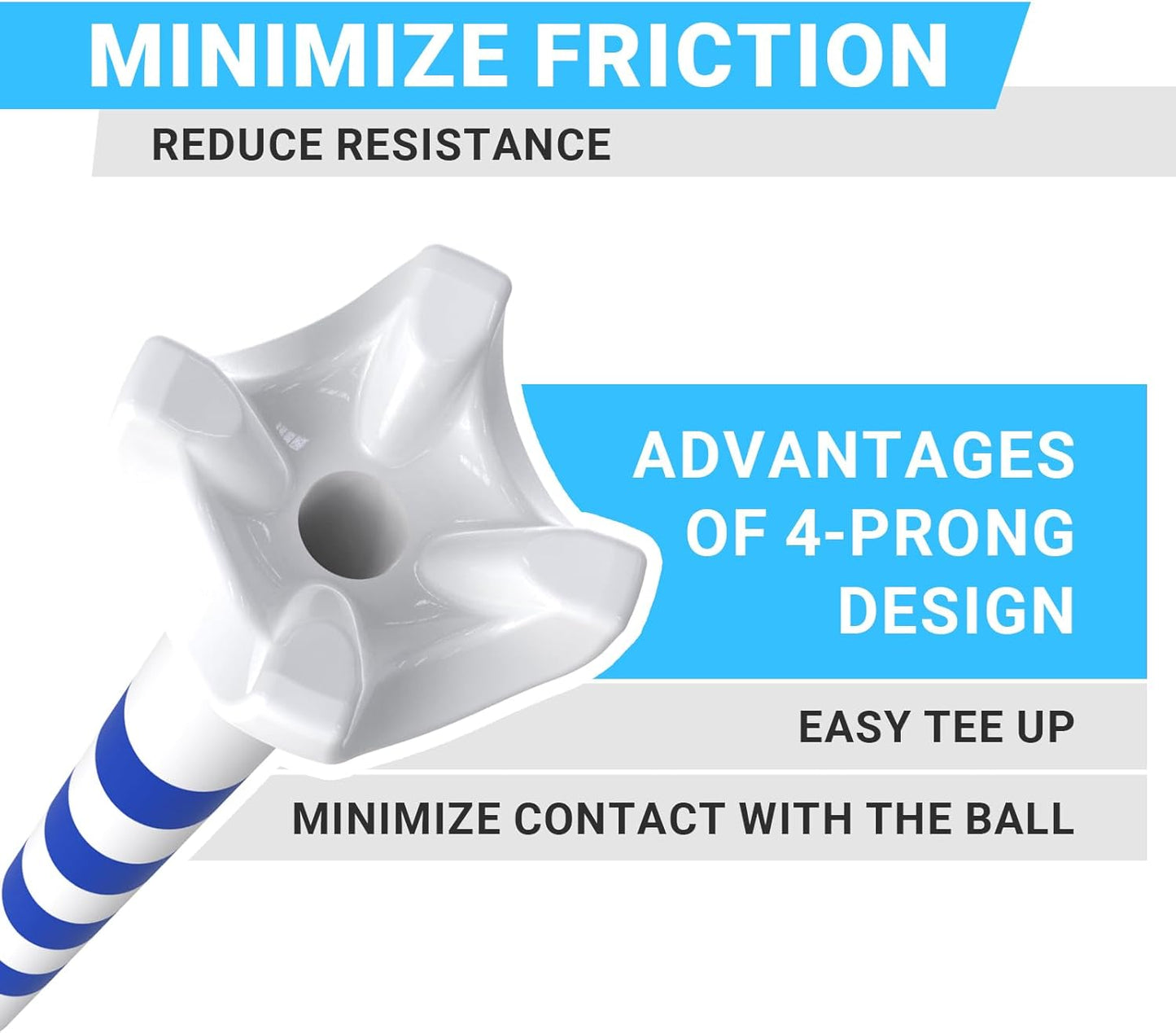 Professional Plastic Golf Tees 100 Pack (3-1/4" or 2-3/4"), Enhanced Durability & Stability, Engineered to Minimize Friction and Side Spin