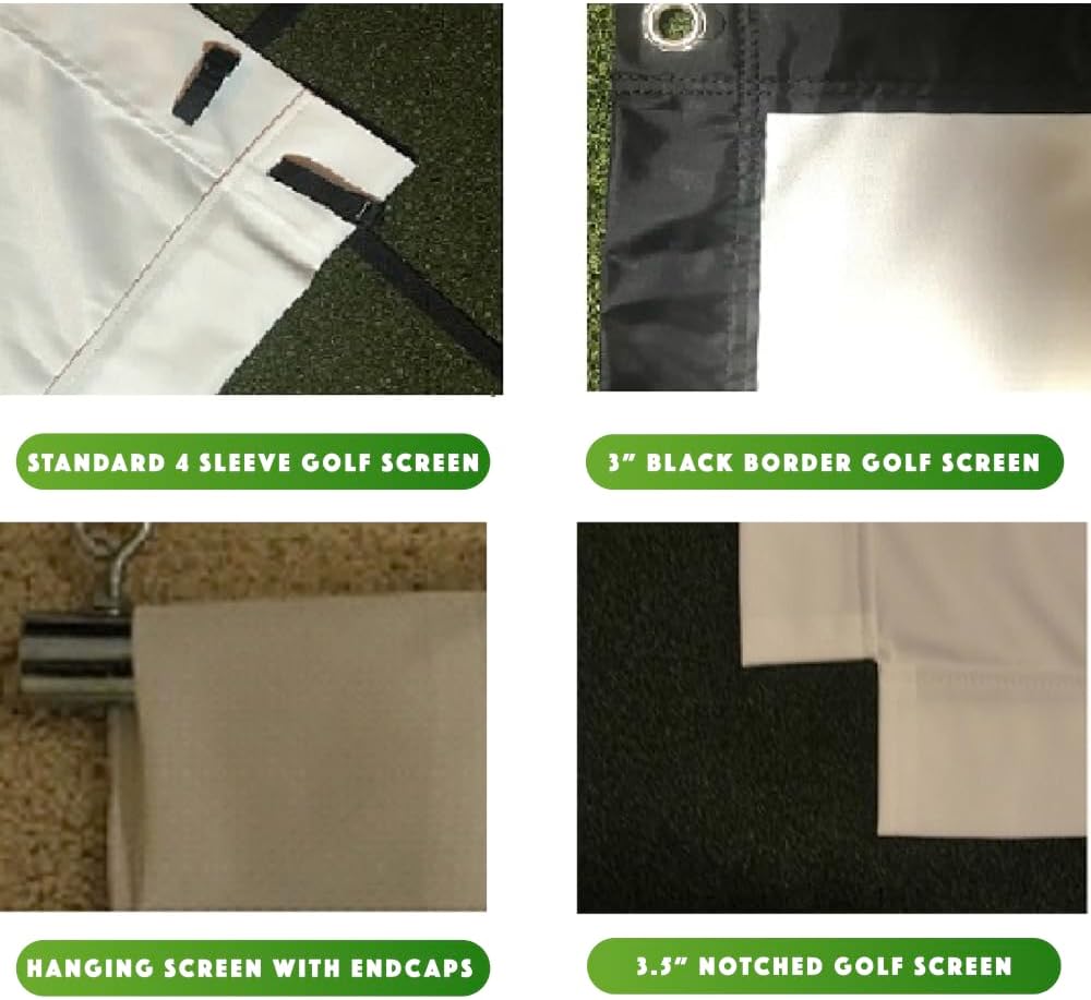 Spectrum Golf Simulator Golf Impact Screen **Poly Spacer Golf Simulator Screen Material**Black Border with Grommets