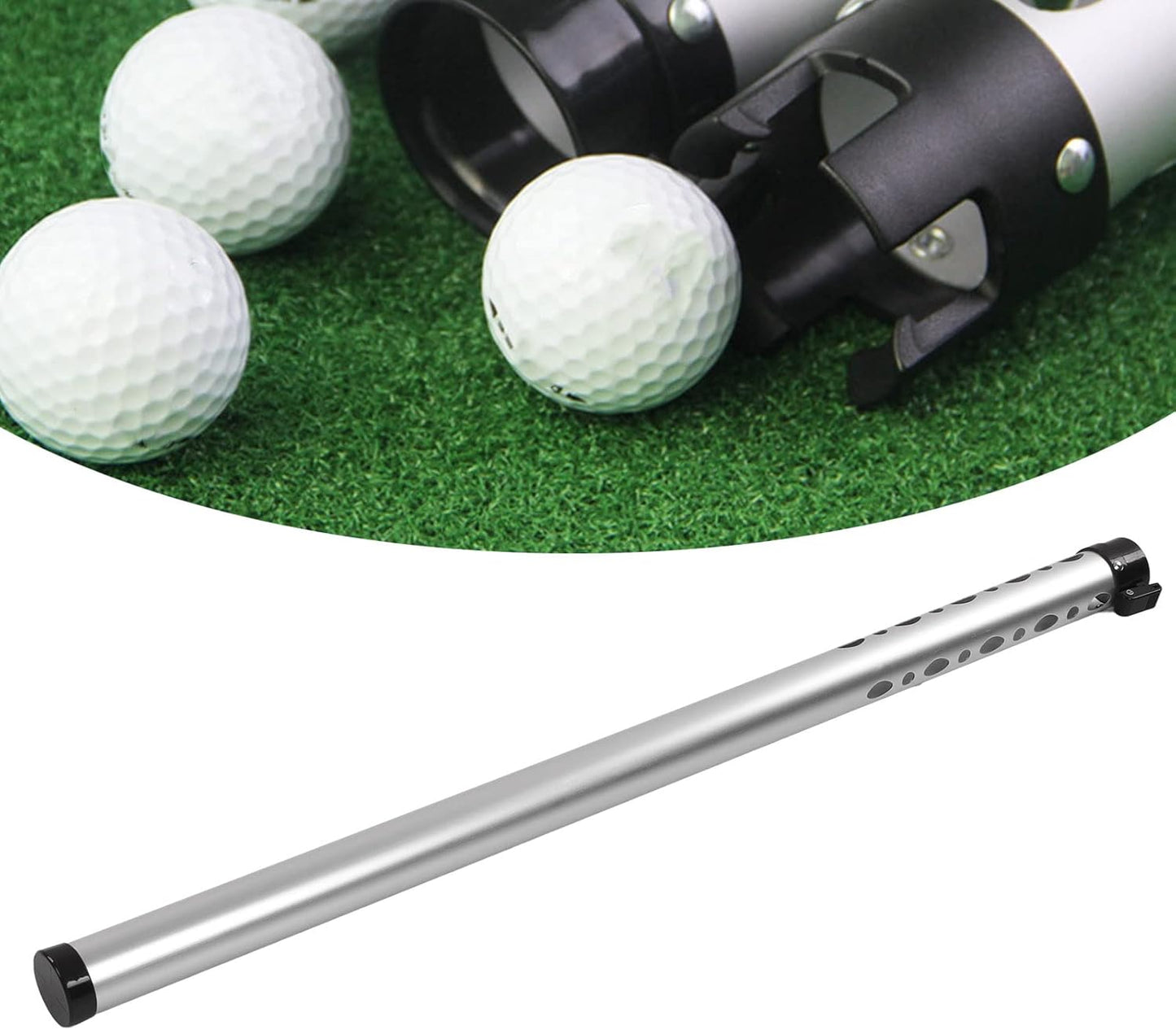 Golf Ball Retriever, Aluminium Alloy Picker Upper Tube, Portable Golf Shagger Grabber, Hold Up to 23 Balls, for Indoor Outdoor