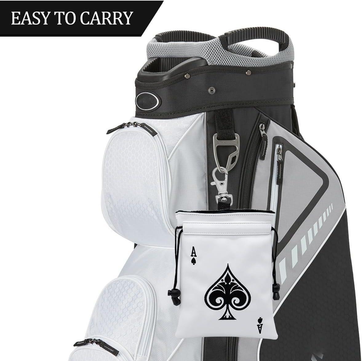 montela golf Valuables Pouch,Ace Poker Golf Bag Pouch with Drawstrings Golf Tee Bag Leather Golf Tee Pouchs for Men Women