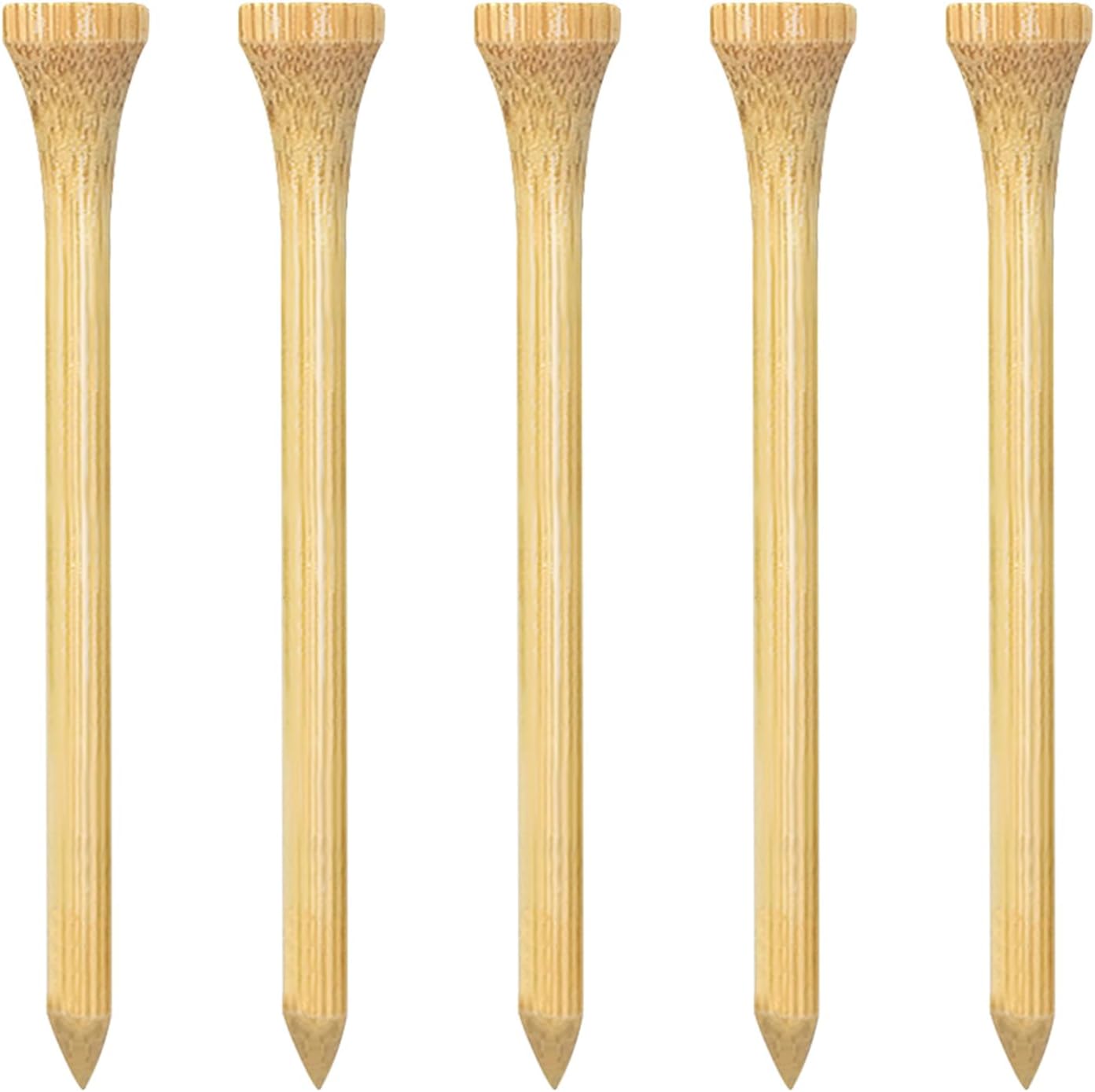 Wooden Golf Tees 3-1/4", 2-3/4", 1-1/2" Available,100 Count (Natural Color, White, Black, Blue, Red, Pink)