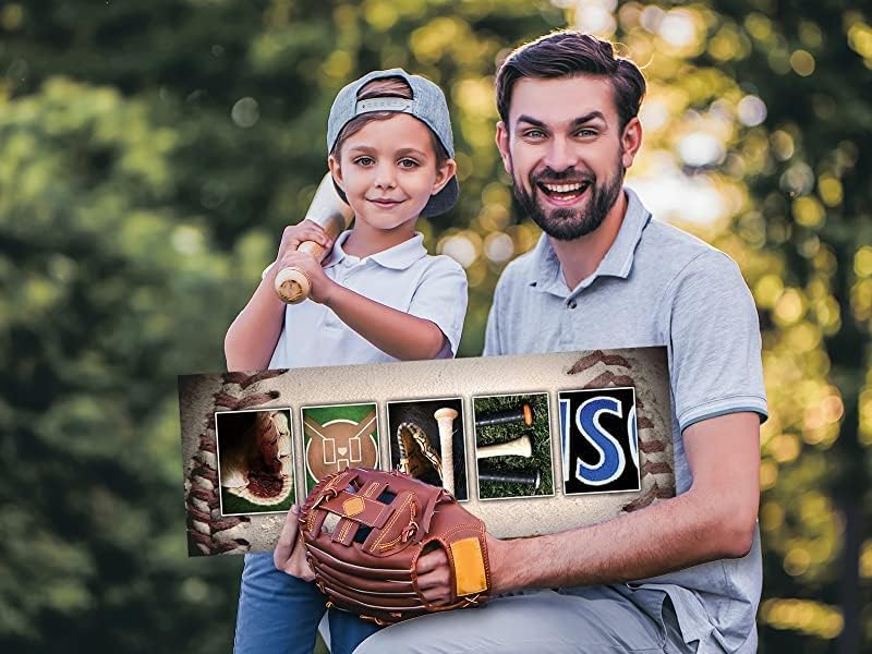 Framed Canvas - Personalized Baseball Name Art Print for Man cave, Boys Room, or Office!