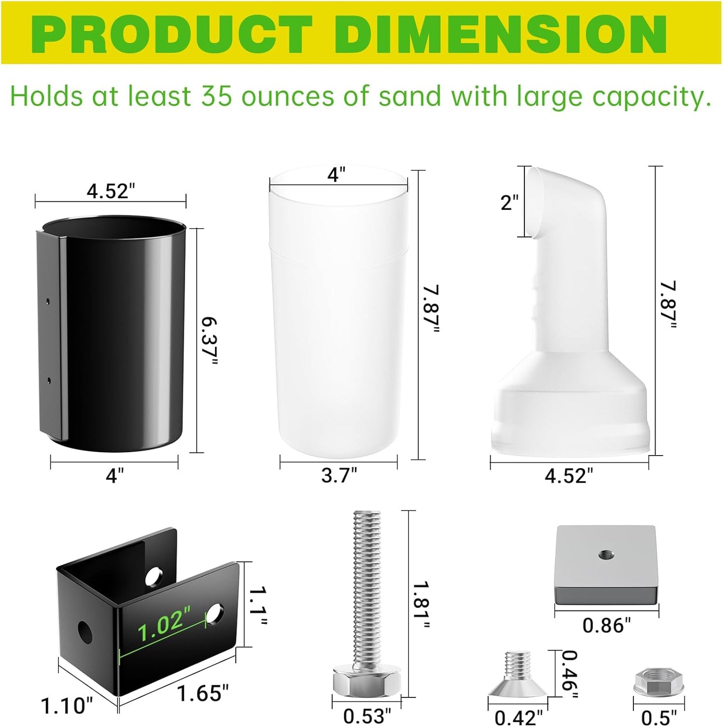 Drive-up Golf Cart No-Drilling Sand Bottle Assembly Universal for Club Car EZGO Yamaha Models, Large Capacity Divot Filler Sand Bottle with Rattle Proof Holder