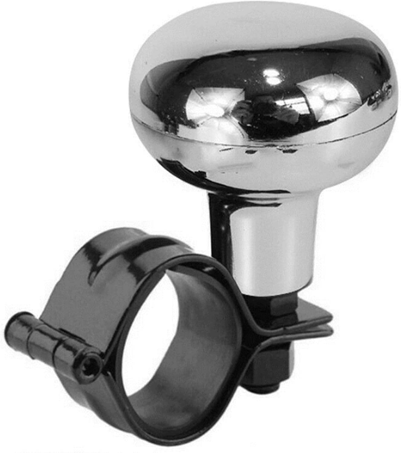 Riloer Steering Spinner Non-Slip Silver Chrome 360-Degree Knob