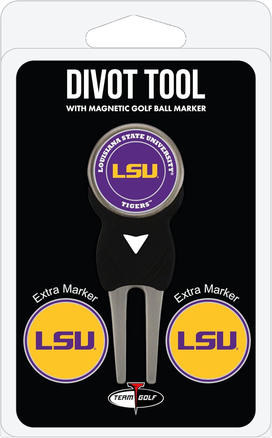 Team Golf NCAA Divot Tool with 3 Golf Ball Markers Pack, Markers are Removable Magnetic Double-Sided Enamel