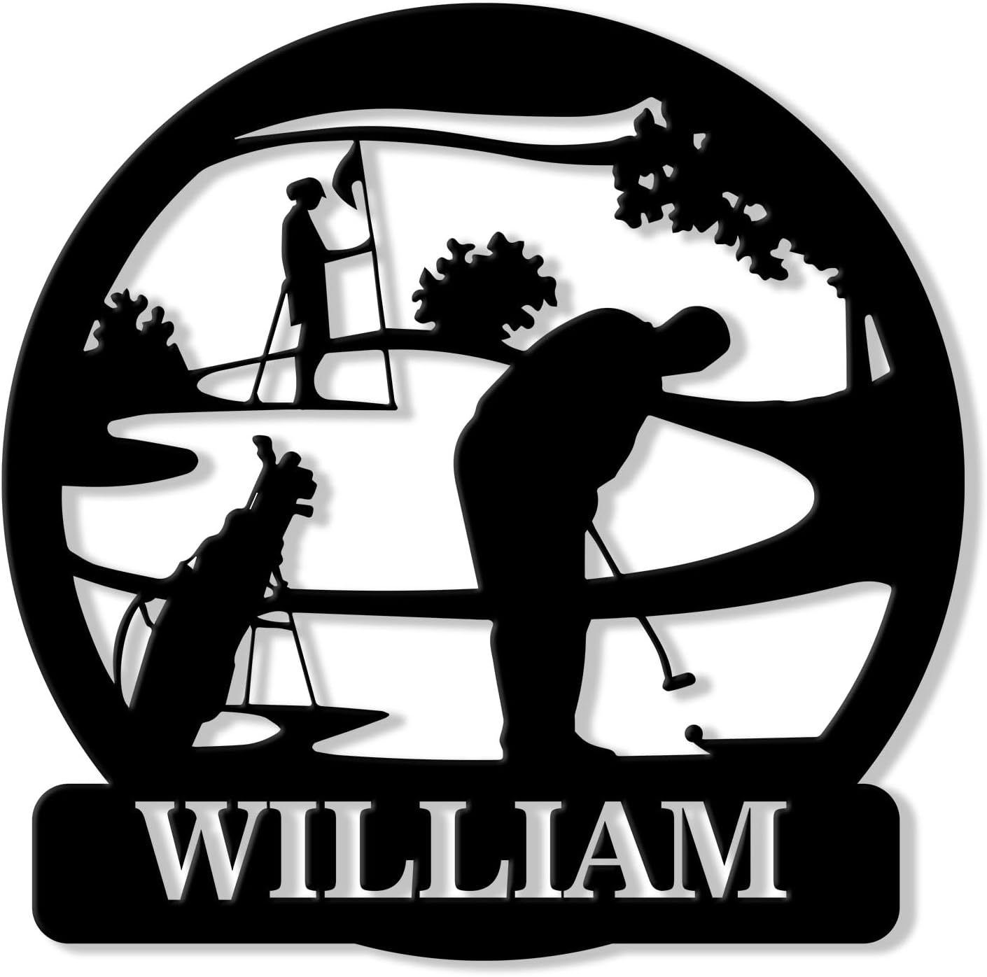 Personalized Golf Metal Sign – Custom Golfer Name Wall, Fence, Yard, Porch, Patio, Home, Office, or Man Cave Decor – Gifts for Dad, Husband, Boyfriend, Son, or Golf Lover on Birthday or Holiday