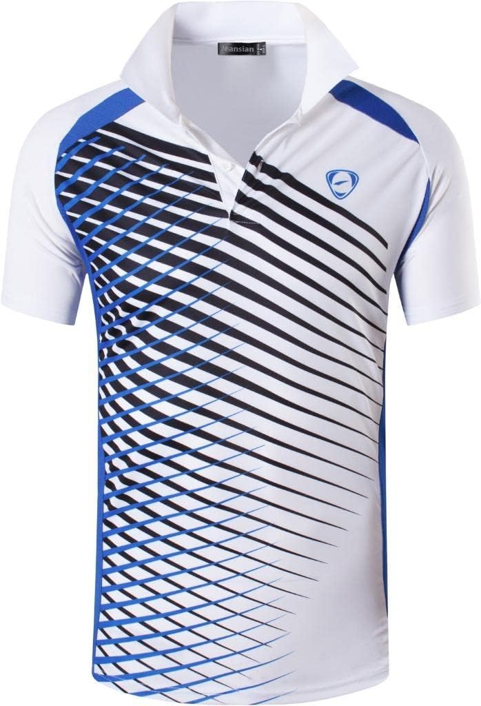 jeansian Men's Sport Outdoor Quick Dry Fit Short Sleeves Polo Tee Shirt Tshirt T-Shirt Tops Golf Tennis Bowling LSL195