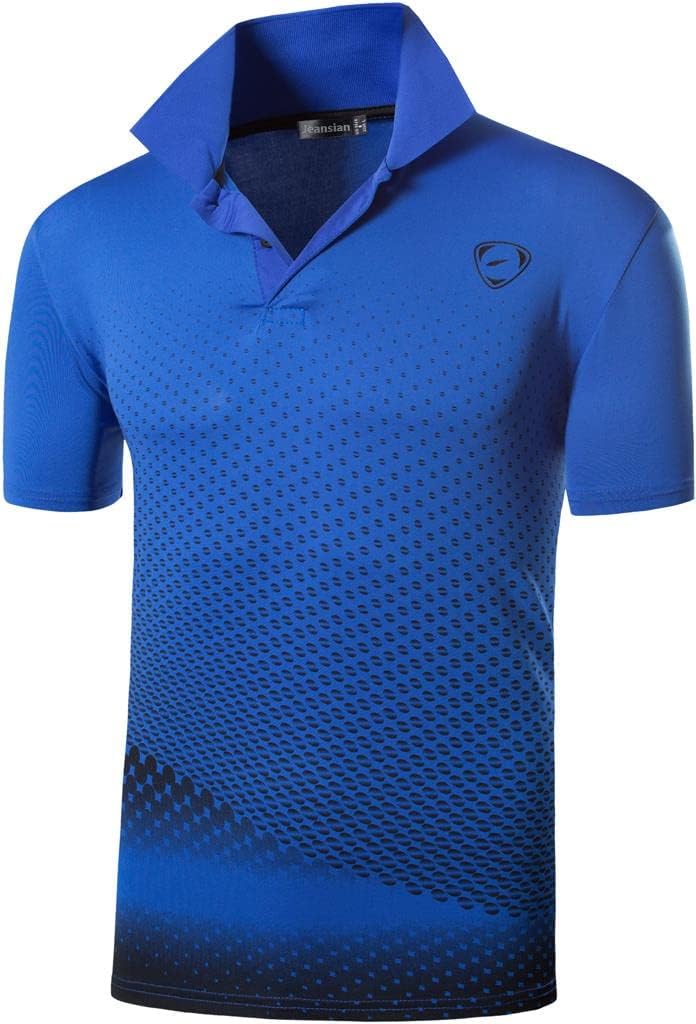 jeansian Men's Sport Outdoor Quick Dry Fit Short Sleeves Polo Tee Shirt Tshirt T-Shirt Tops Golf Tennis Bowling LSL195