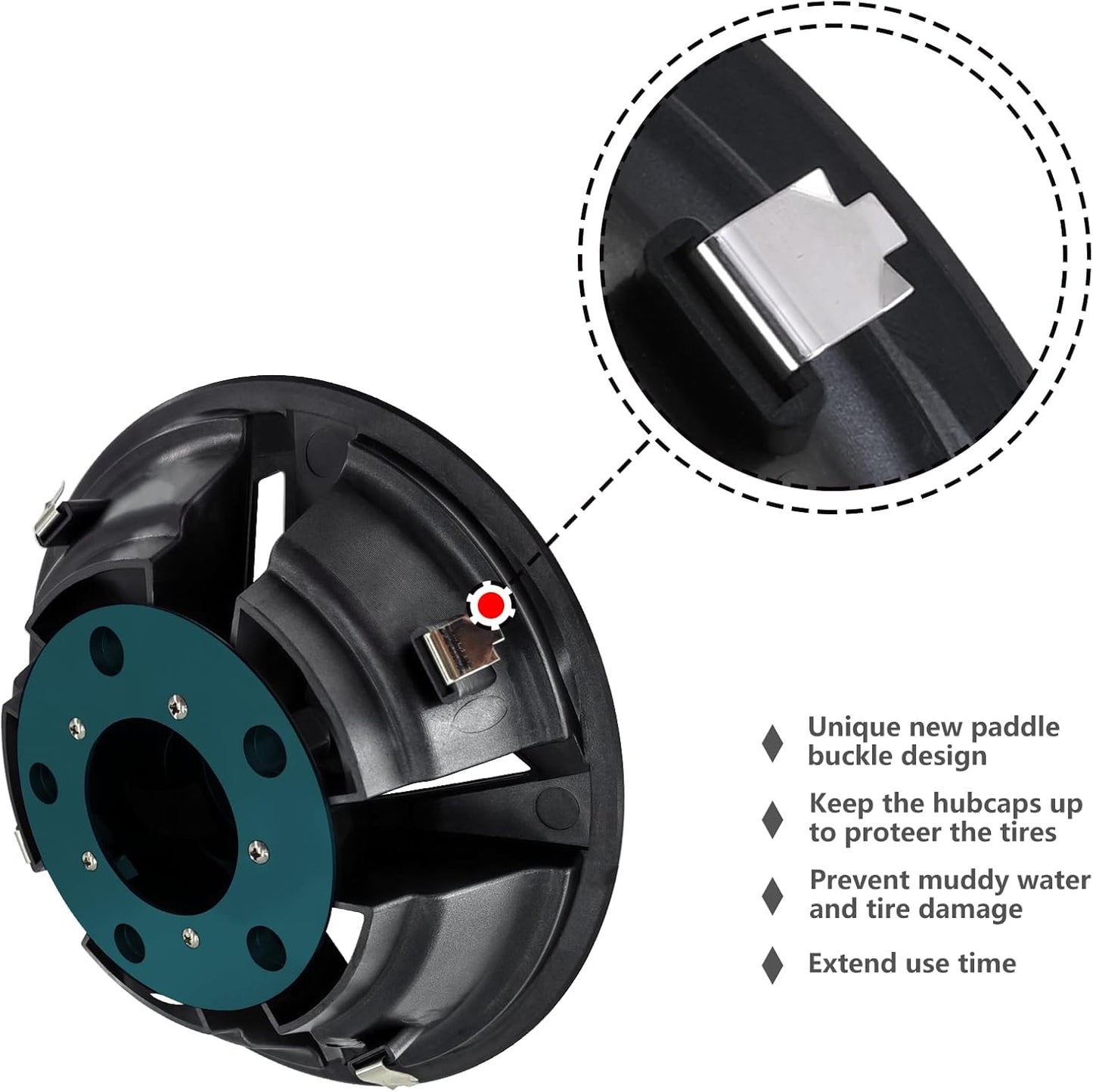 Golf Cart Wheel Covers Hub Caps for EZGO, Club Car, Yamaha Most Golf Carts- 8 Inch Set of 4, Golf Cart Hub Cap
