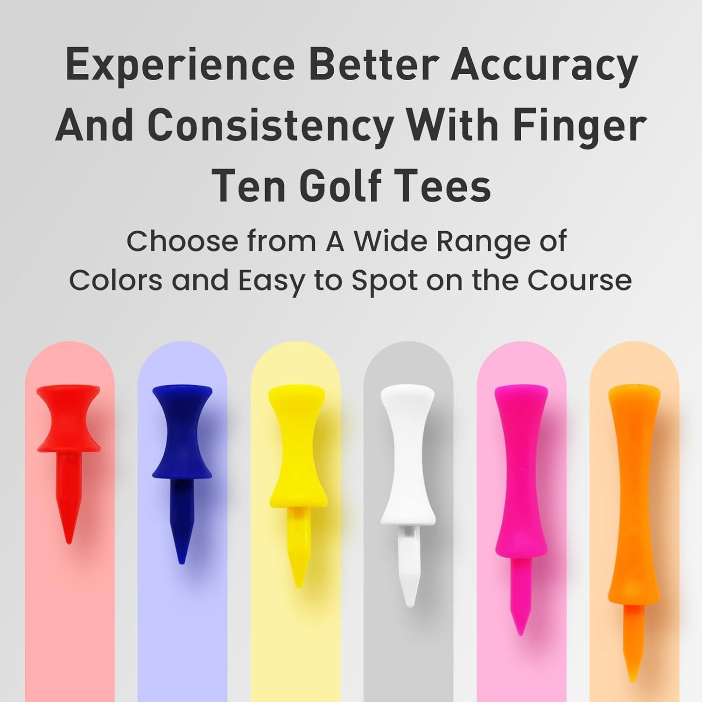 Plastic Golf Castle Tees Step Down Value 200 Count, Unbreakable Mixed or Same Height 1, 1 1/4, 2 3/4, 2 1/4, 2, 1 3/4, 1 1/2 Inch Length Colorful Pack for Practice