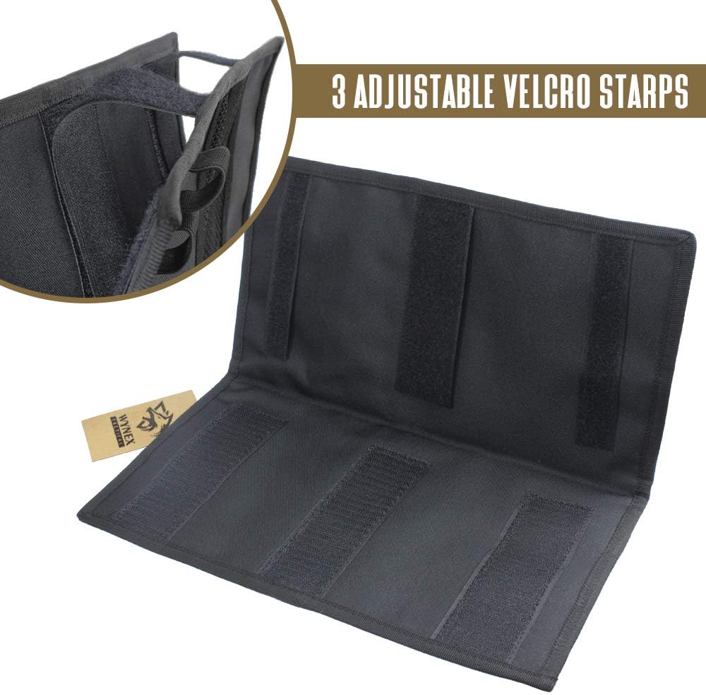 WYNEX Car Sun Visor Organizer with Double-Sided Folding MOLLE Panel, Vehicle Sun Visor Storage for Essentials & Tactical Gear, Compatible with Cars, Pickup Trucks, Vans, SUVs
