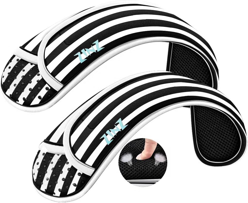 ZINZ 2-Pack Universal Shoulder Pad with Ultra thick Cushion for Bag Luggage Bag Crossbody, Plus Long & Anti-Slip & Breathable,Black White-2Pack
