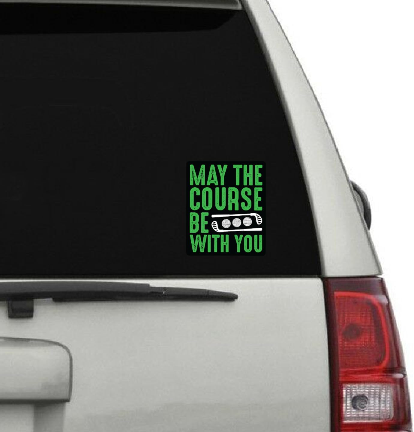 Funny Golf Stickers – Choose from 10 Humorous Designs – Durable Waterproof Vinyl Decals for Cars, Golf Carts, Laptops, Windows, Bumpers & More – 5 Inch (Course Be with You)