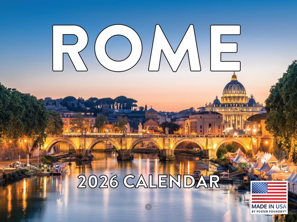 Rome Calendar 2026 Monthly Wall Calender 12 Month | American Made In The USA