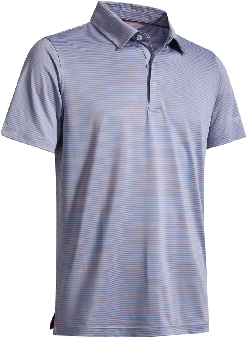 Golf Shirts for Men Dry Fit Short Sleeve Print Performance Moisture Wicking Polo Shirt