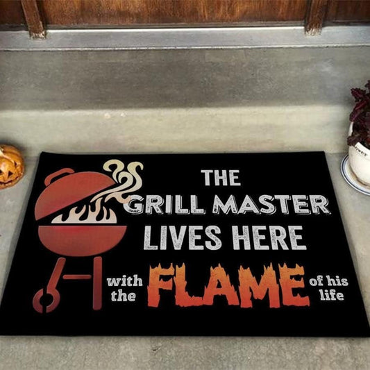 The Grill Master Live Here Non Slip Entryway Rugs for Indoor Entrance Floor Door Mat Dries Quickly Kitchen Mat Natural Durable Easy to Maintain Bath Mat 18x30 inch