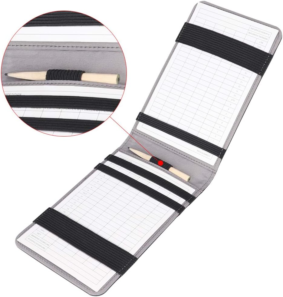 Golf Scorecard Holder & Yardage Book Cover, Golf Accessories Black Premium Leather Yardage Book Holders Cover