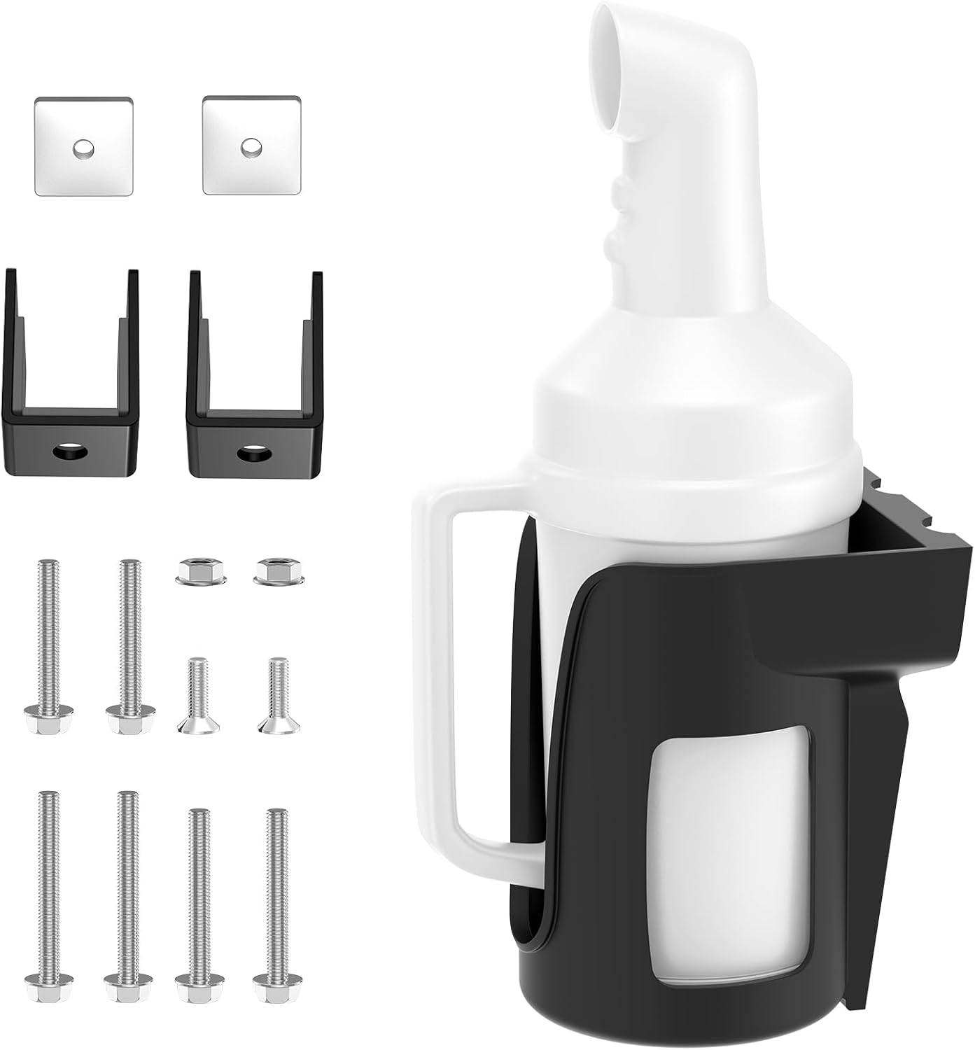 Panglong Universal Golf Cart Sand Bottle with Handle 1PCS, Dual Installation Options Drill/No-Drilling Divot Filler Sand Bottle-35oz ABS, Compatible with Yamaha, Club Car, EZGO Models