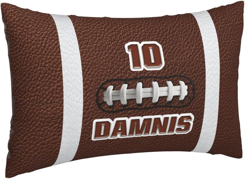 Rugby Football Lovers Home Decor Gift Custom Funny Rugby Themed Throw Pillow Cover Personalized Sport Enthusiast Pillowcase with Name Customized Ball Theme Football Throw Pillowcase for Sofa Bedding