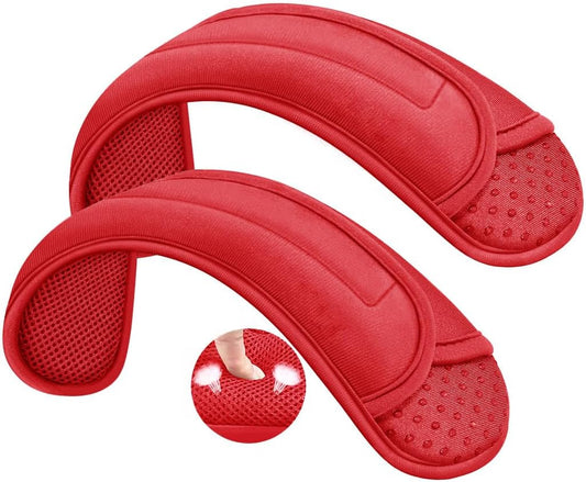 ZINZ 2-Pack Universal Shoulder Pad with Ultra Thick Cushion for Bag Luggage Bag Crossbody, Plus Long & Anti-Slip & Breathable,Red