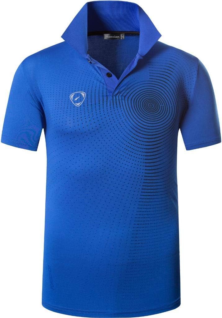 jeansian Men's Sport Outdoor Quick Dry Fit Short Sleeves Polo Tee Shirt Tshirt T-Shirt Tops Golf Tennis Bowling LSL195