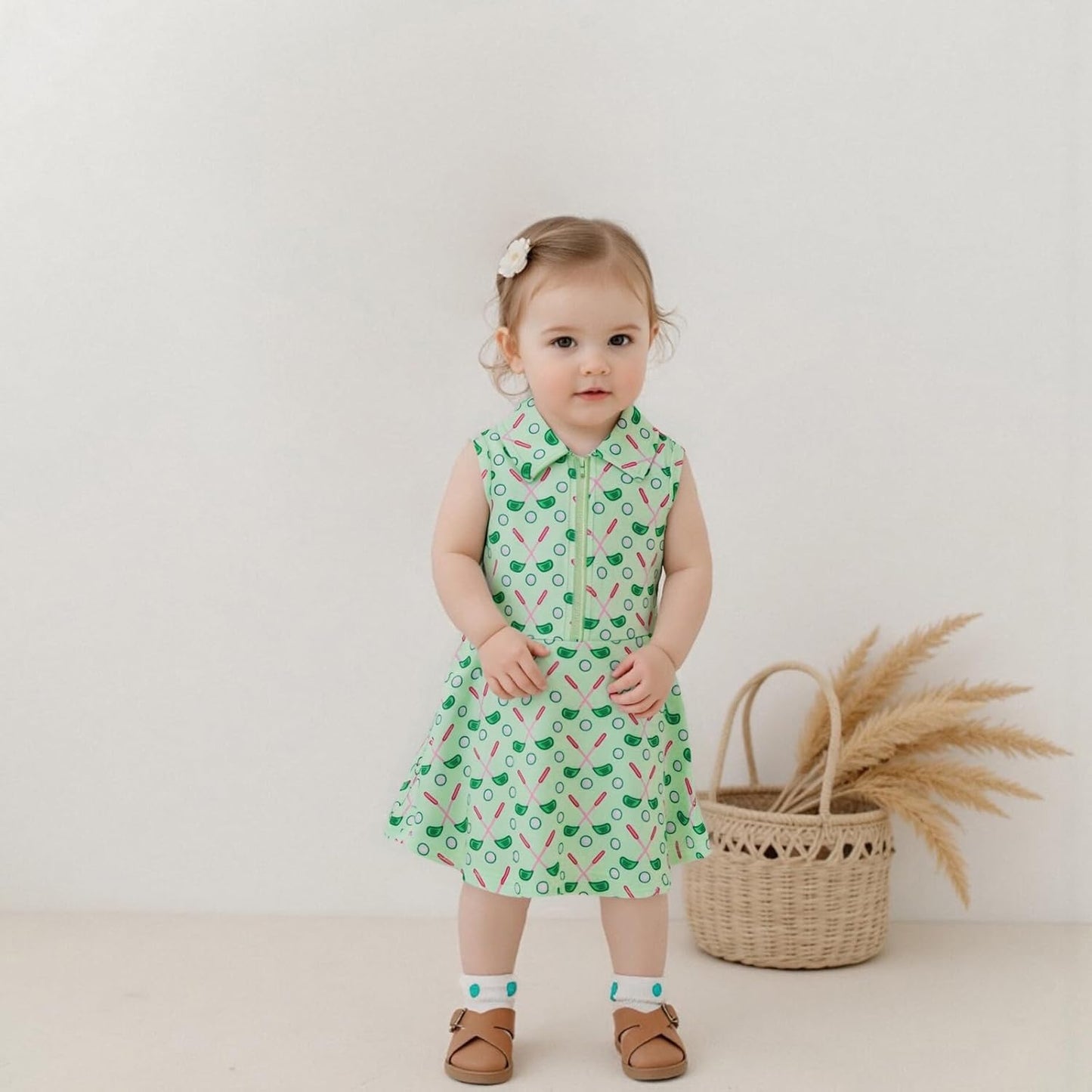 Little Girls Mardi Gras Outfit Toddler Sleeveless A Line Sun Dress Kids Zipper Party Dresses Spring Summer Clothes