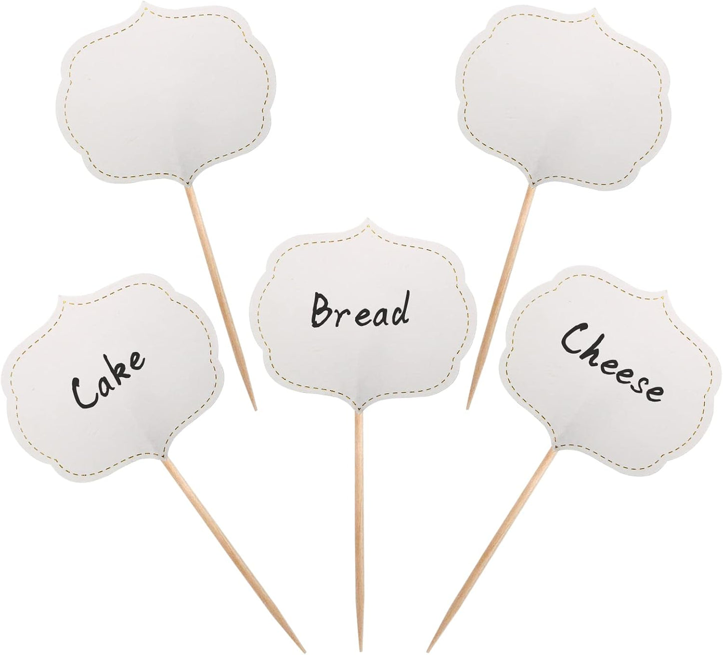 BLUE TOP 50 Pieces Cupcake Picks Blank Toothpick Flags Cake Toppers Cheese Markers Buffet Labels for Charcuterie Board Food Tags Toothpick Signs,Wedding,Birthday Party and Dinner Decorations Supplies.