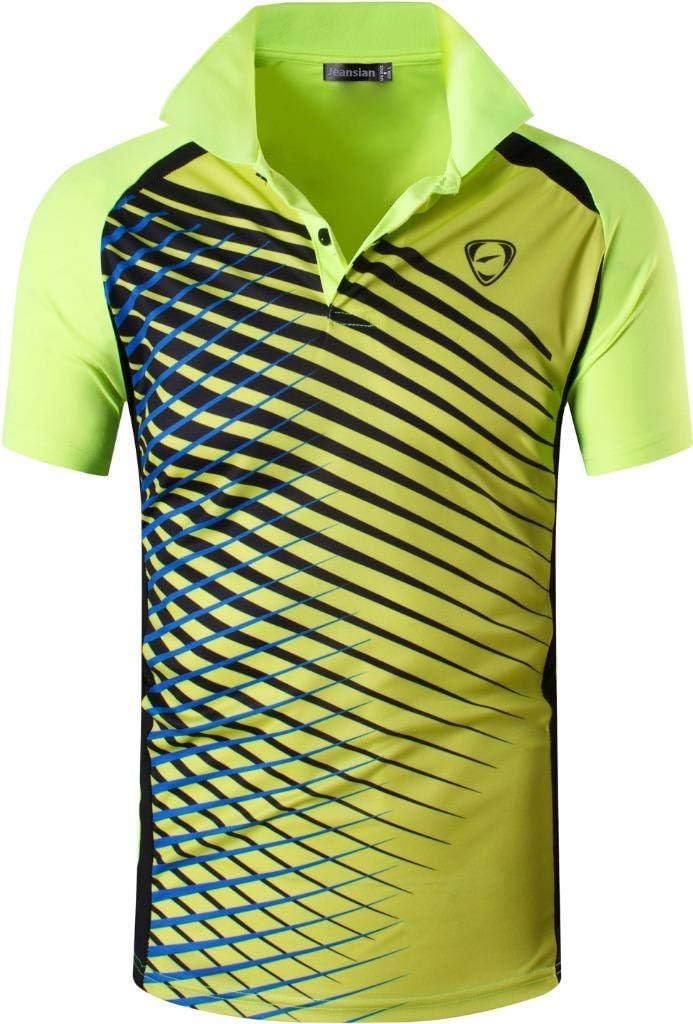 jeansian Men's Sport Outdoor Quick Dry Fit Short Sleeves Polo Tee Shirt Tshirt T-Shirt Tops Golf Tennis Bowling LSL195