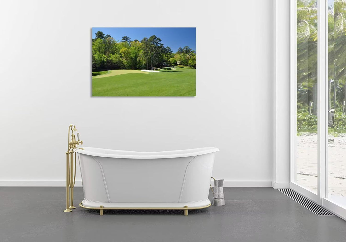 Augusta National Golf Club 11th Hole Wall Art - Augusta Golf Course Wall Art for Living Room Bedroom Bathroom - Augusta Golf Course Picture Poster Canvas Prints Framed Ready to Hang(24''H x 36''W)