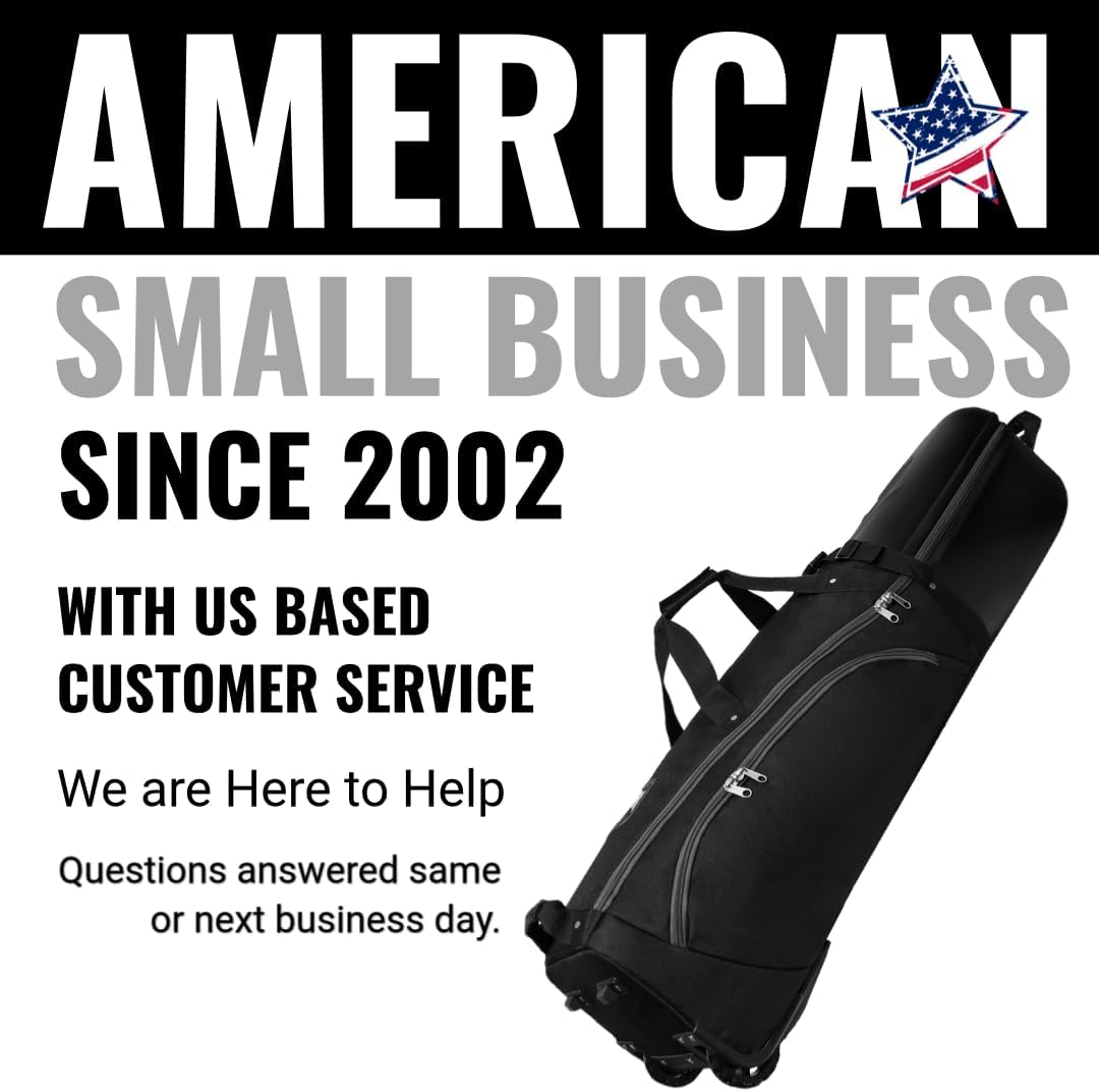 CaddyDaddy Enforcer Golf Travel Bag Crush Resistant Hard Top Protection, 1 Year Full Replacement Coverage, Durable Thick Nylon, Wheels & Lockable XL Zippers. Case for Transporting Clubs on Airlines
