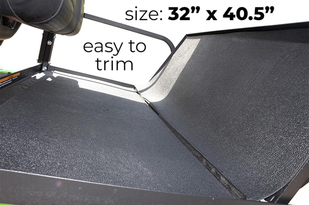 Club Clean Rear Seat Golf Cart Mat – Fold-Down EPDM Rubber Cargo Mat for Club Car, Yamaha, EZGO | Non-Slip, UV Resistant, Durable Golf Cart Mats for EZGO & More | Heavy-Duty Golf Cart Mats