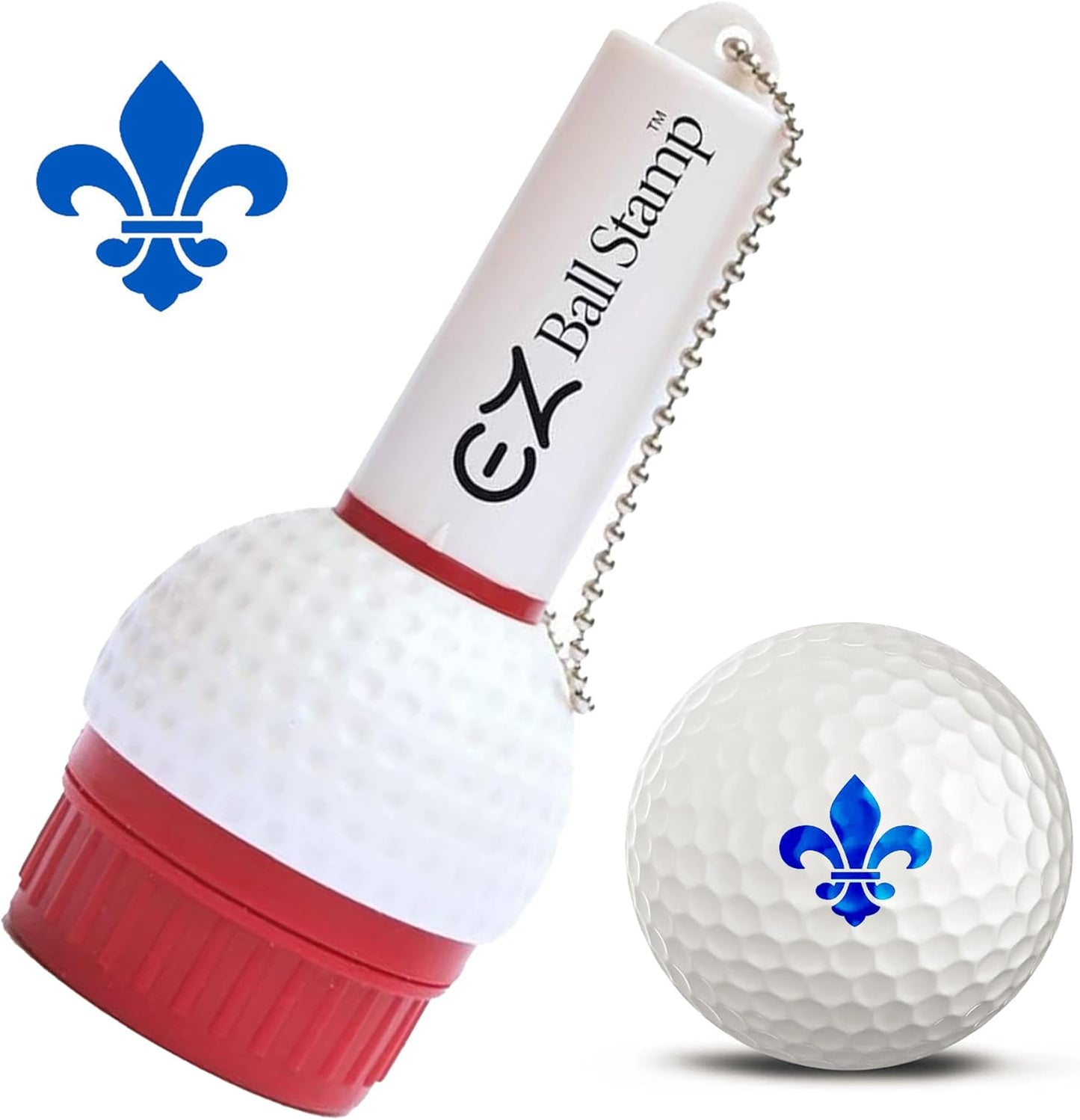 EZBallStamp Golf Ball Stamp - Blue Fleur De Lis