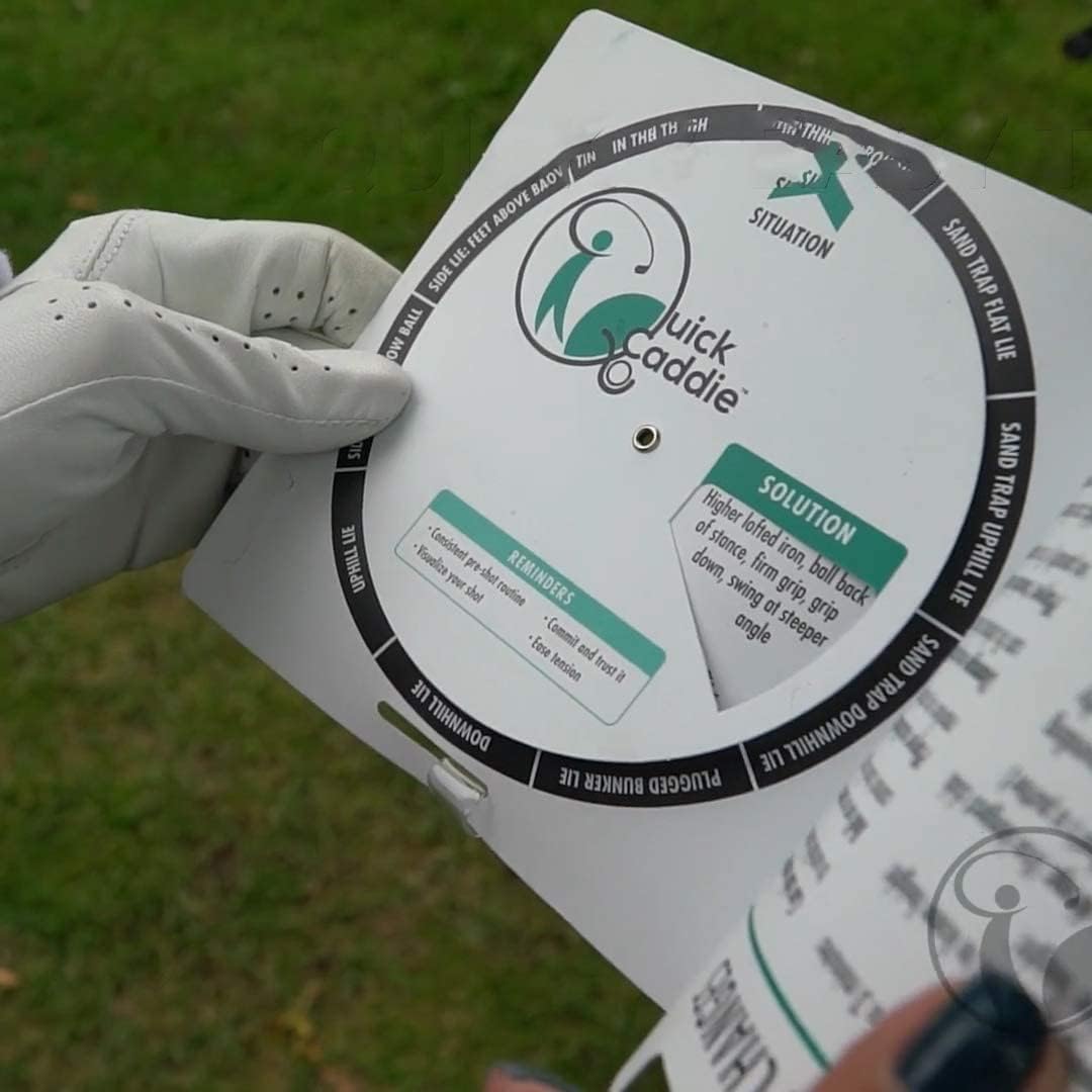 Golf Shot Survival Guide - Golf Bag Tag with Pro Tips for Situational Golf - Waterproof Rotating Wheel Design - Golf Training Aid & Rules Reference - Golf Gift for Men & Women