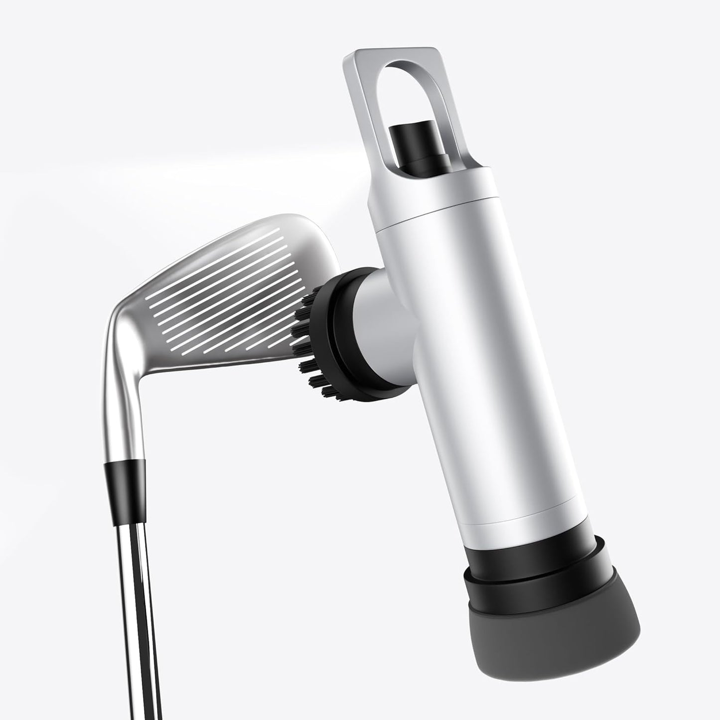 Golf Club Brush Cleaner with Water Spray Bottle and Sponge - Clean Golf Clubs Golf Balls Shoes All at Once - Heavy Duty - Golf Cleaning Device - Golf Accessories- USA Company (Titan Silver)