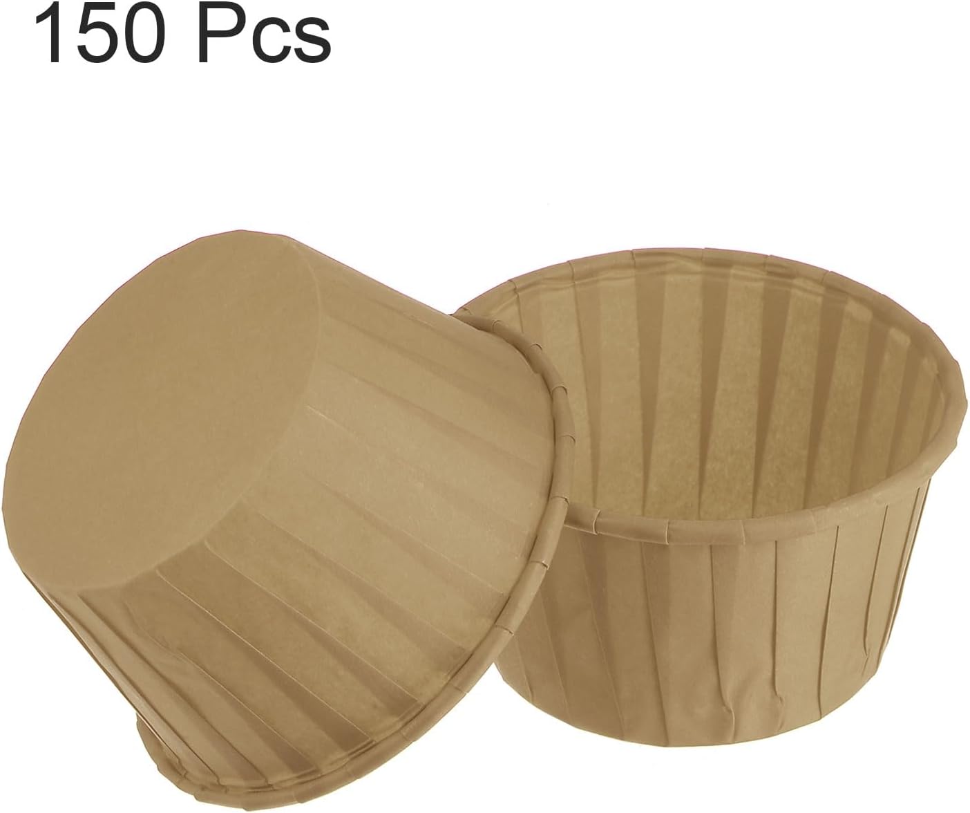 HARFINGTON 150Pcs Cupcake Baking Cups 3.5oz Standard Size Paper Cupcake Liners Greaseproof Wrappers Disposable for Wedding Birthdays Christmas Dessert, Natural