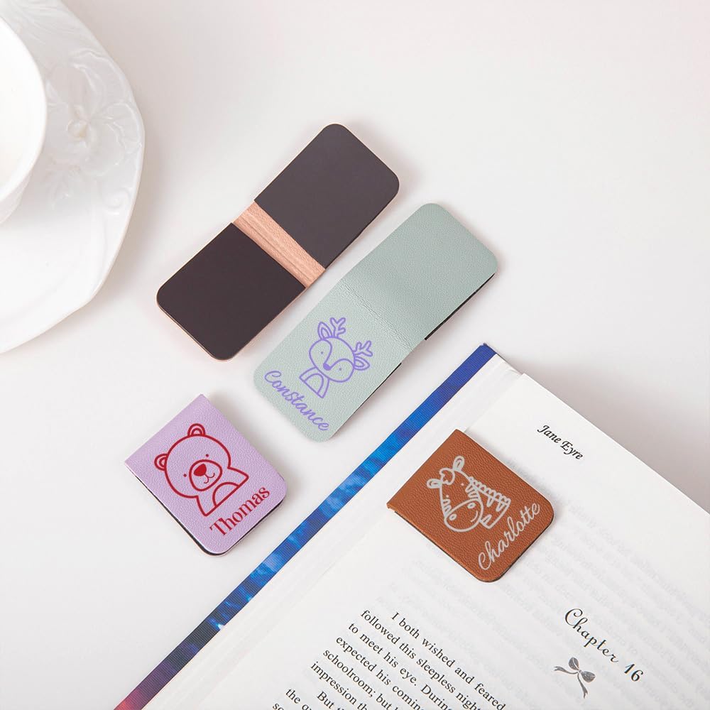 CALLIE Personalized Magnetic Bookmark Clip – Custom Name Reading Gifts for Book Lovers, Birthday Teacher's Day Christmas for Bookworm Gifts (Cute Animal)